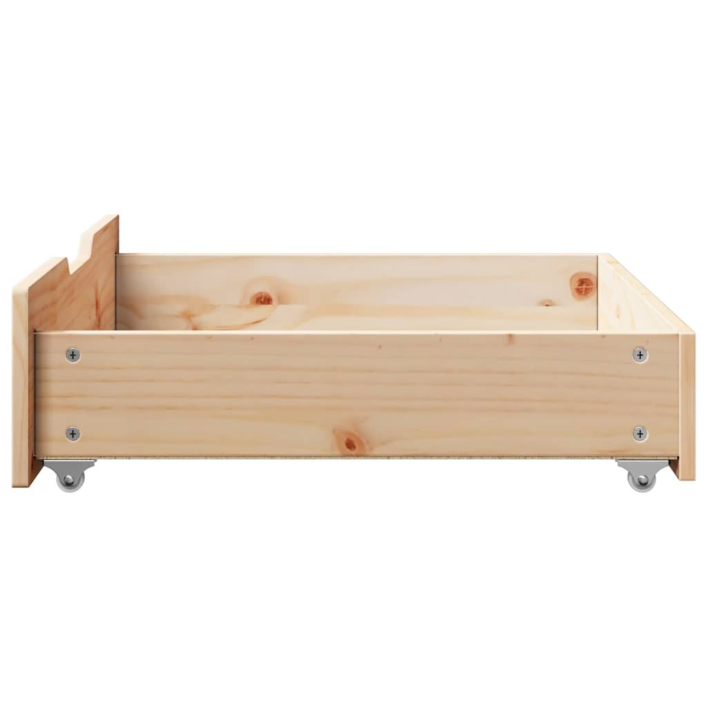 Gavetas para cama com rodas 2 pcs 65x55x17 cm pinho maciço