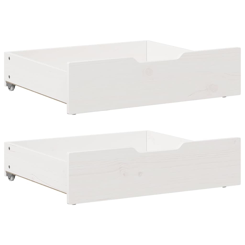 Gavetas para cama 2 pcs 65x55x17 cm pinho maciço branco