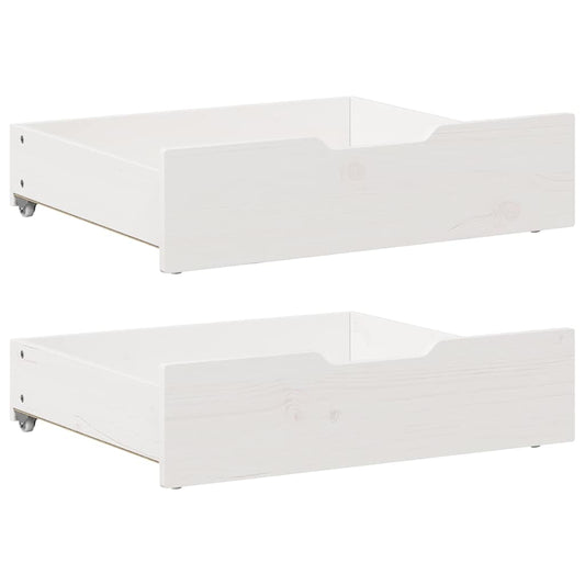 Gavetas para cama 2 pcs 65x55x17 cm pinho maciço branco