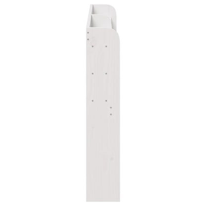 Cabeceira com prateleiras 135 cm madeira de pinho maciça branco