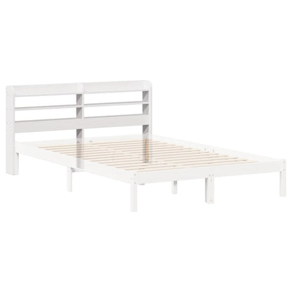 Cabeceira com prateleiras 120 cm madeira de pinho maciça branco