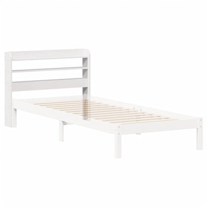Cabeceira com prateleiras 75 cm madeira de pinho maciça branco
