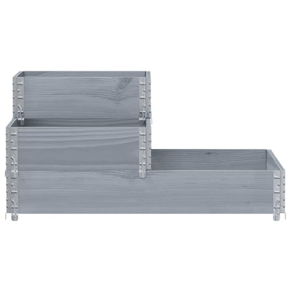Canteiro elevado de 3 níveis 120x80 cm pinho maciço cinzento