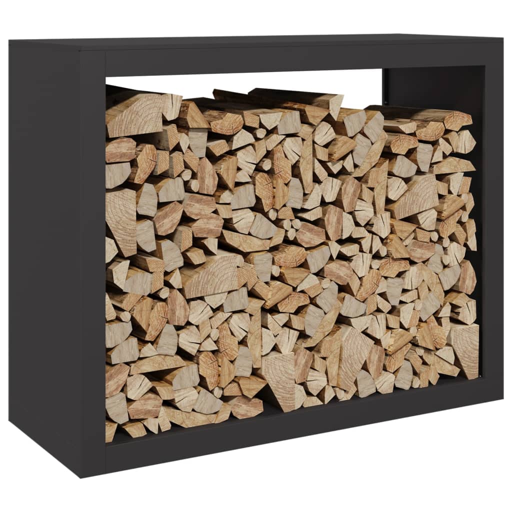 Suporte para lenha 100x40x80 cm aço preto