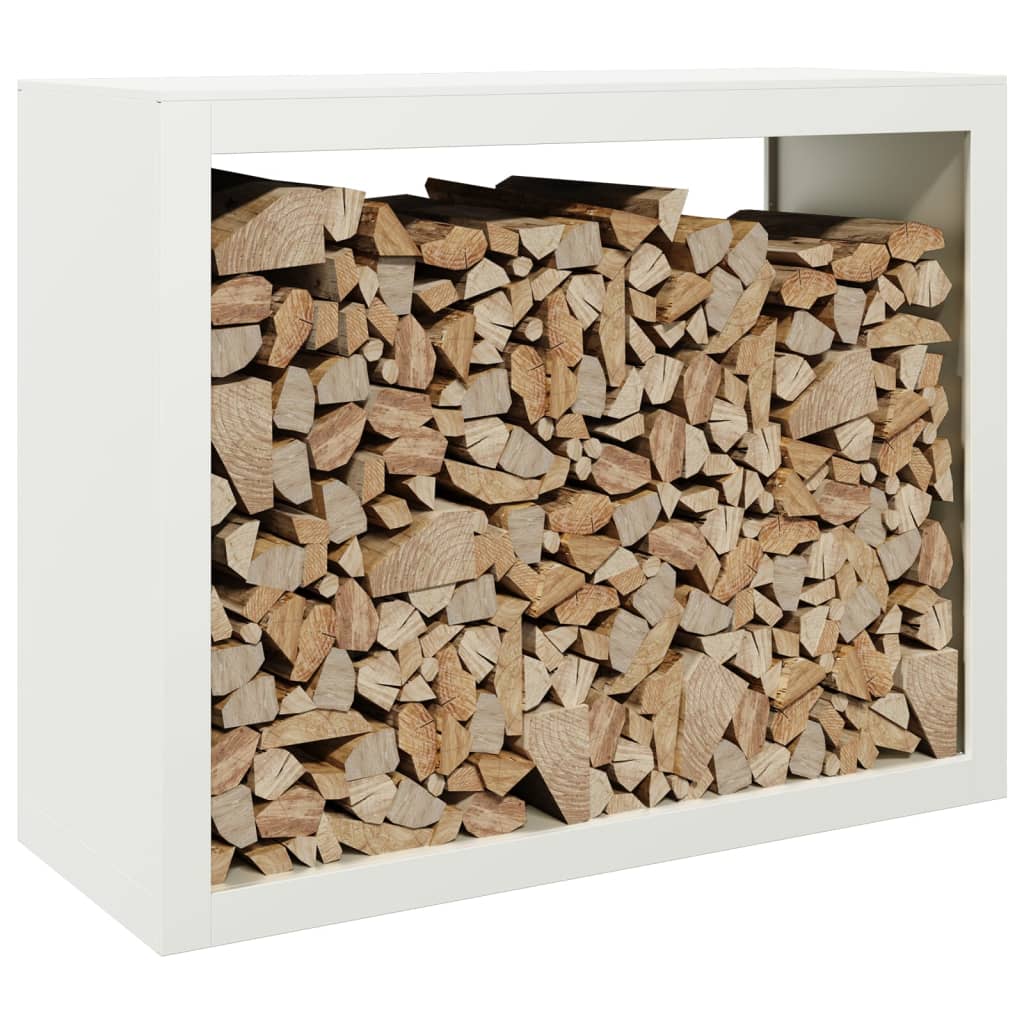 Suporte para lenha 100x40x80 cm aço branco