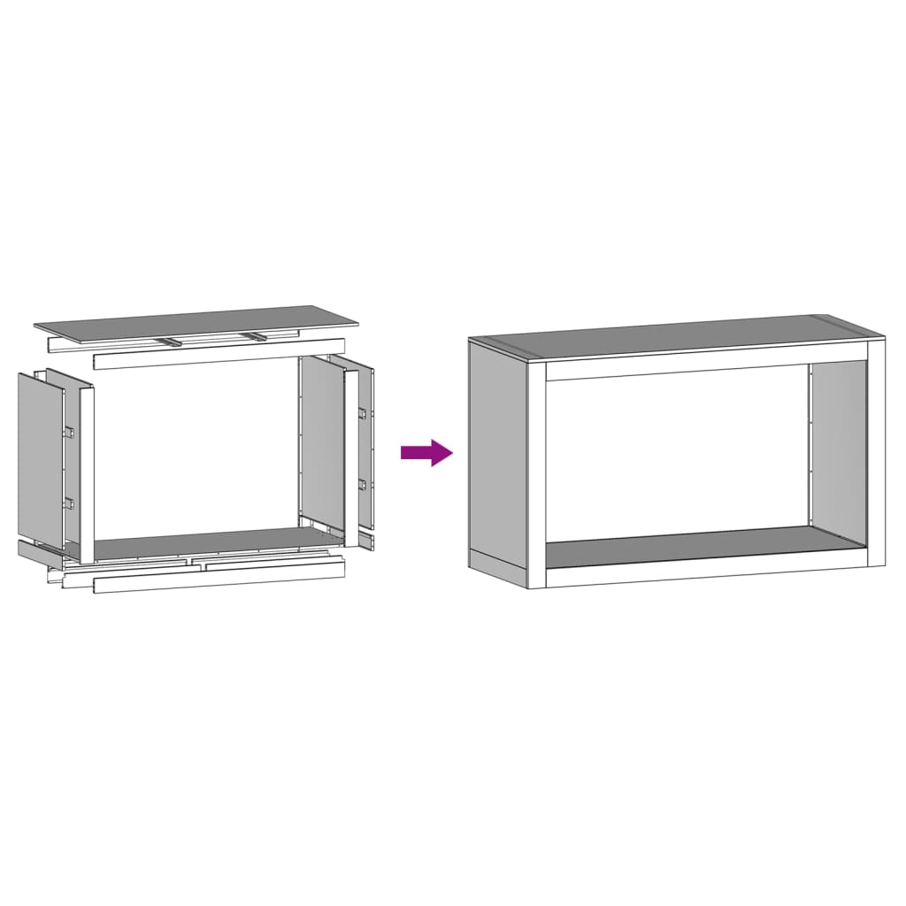 Suporte para lenha 100x40x60 cm aço galvanizado