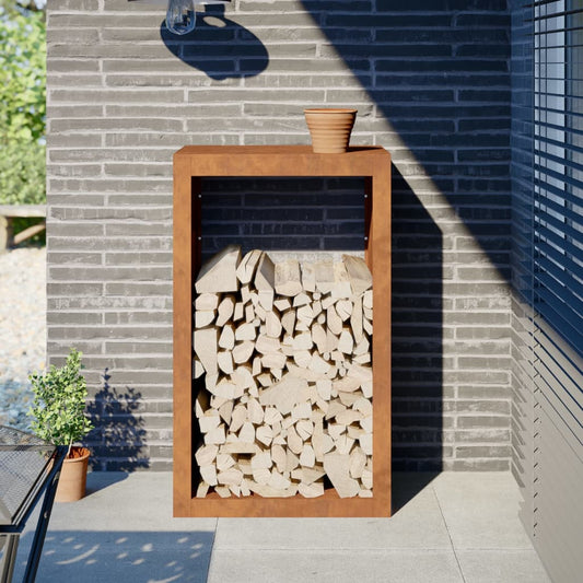 Rack de lenha 60x40x100 cm aço resistente às intempéries