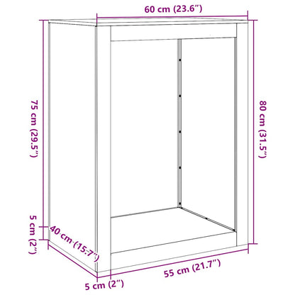 Suporte para lenha 60x40x80 cm aço galvanizado