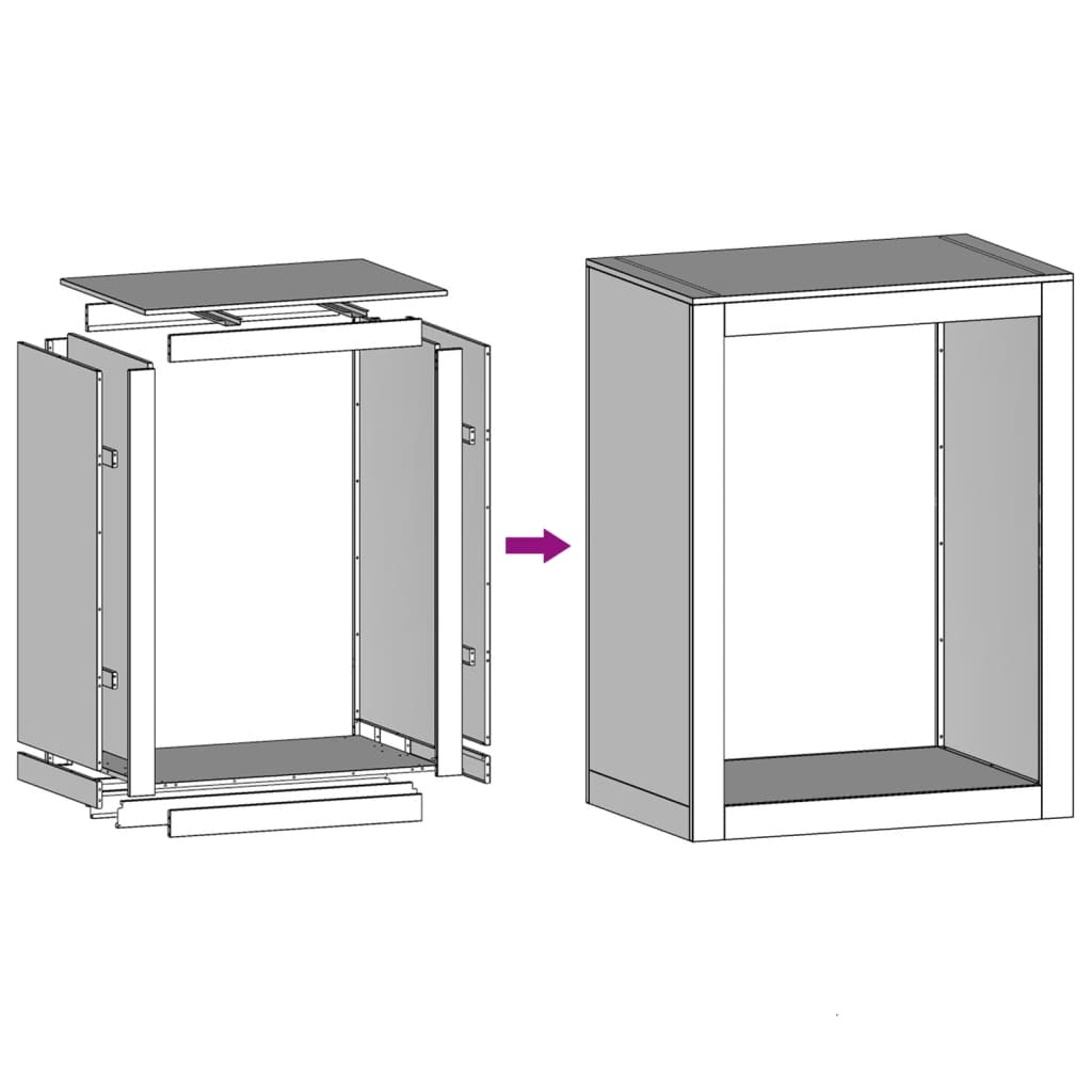 Rack Lenha 60x40x80 cm aço resistente às intempéries