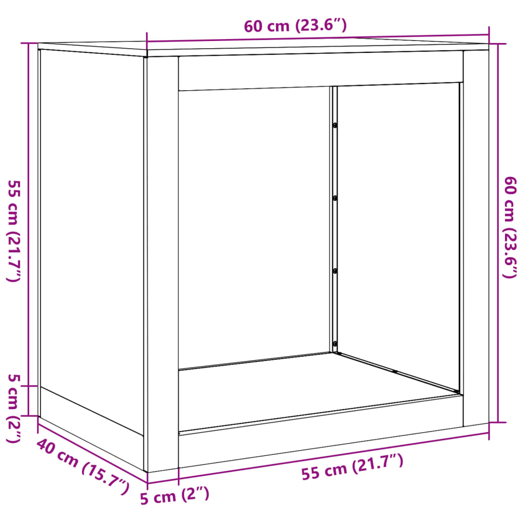 Suporte para lenha 60x40x60 cm aço antracite