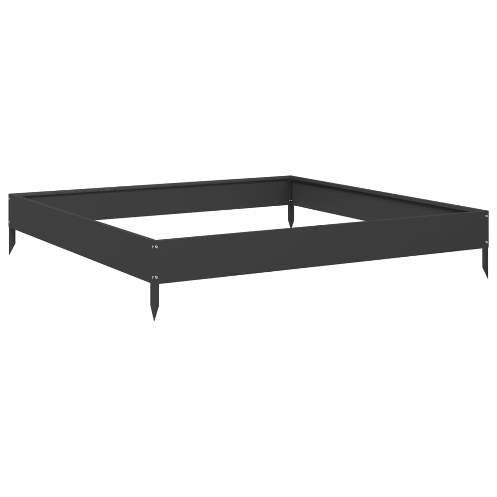 Canteiro elevado de jardim 100x100x18,5 cm aço preto