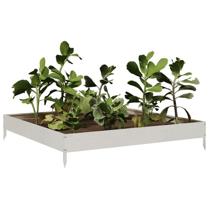 Canteiro elevado de jardim 100x100x18,5 cm aço inoxidável