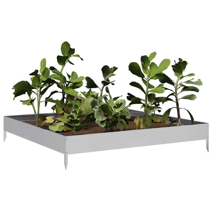 Canteiro elevado de jardim 100x100x18,5 cm aço galvanizado