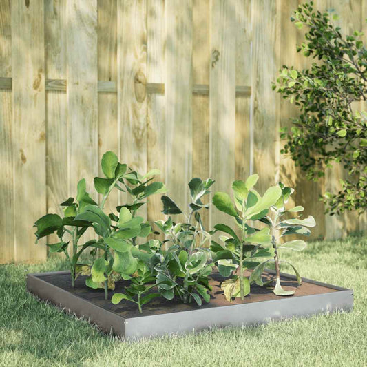 Canteiro elevado de jardim 100x100x18,5 cm aço galvanizado