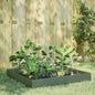 Canteiro elevado de jardim 100x100x26 cm aço verde azeitona