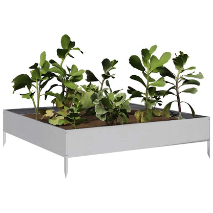 Canteiro elevado de jardim 100x100x26 cm aço galvanizado