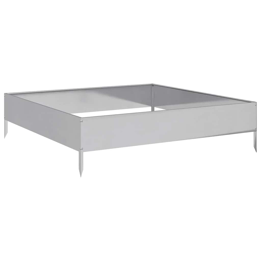 Canteiro elevado de jardim 100x100x26 cm aço galvanizado