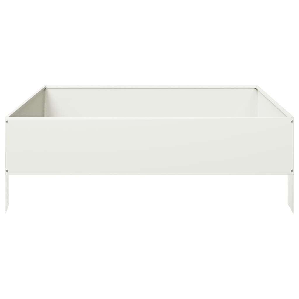 Canteiro elevado de jardim 100x100x33,5 cm aço branco