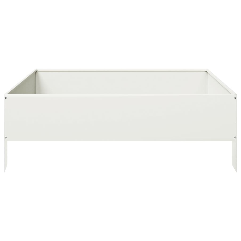 Canteiro elevado de jardim 100x100x33,5 cm aço branco