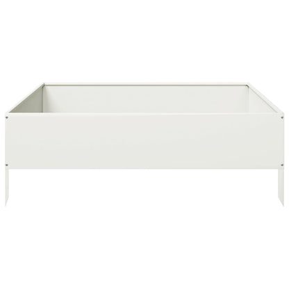 Canteiro elevado de jardim 100x100x33,5 cm aço branco