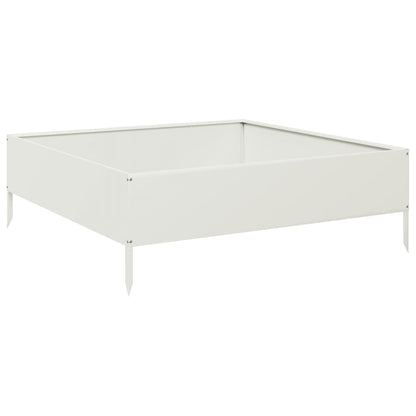 Canteiro elevado de jardim 100x100x33,5 cm aço branco