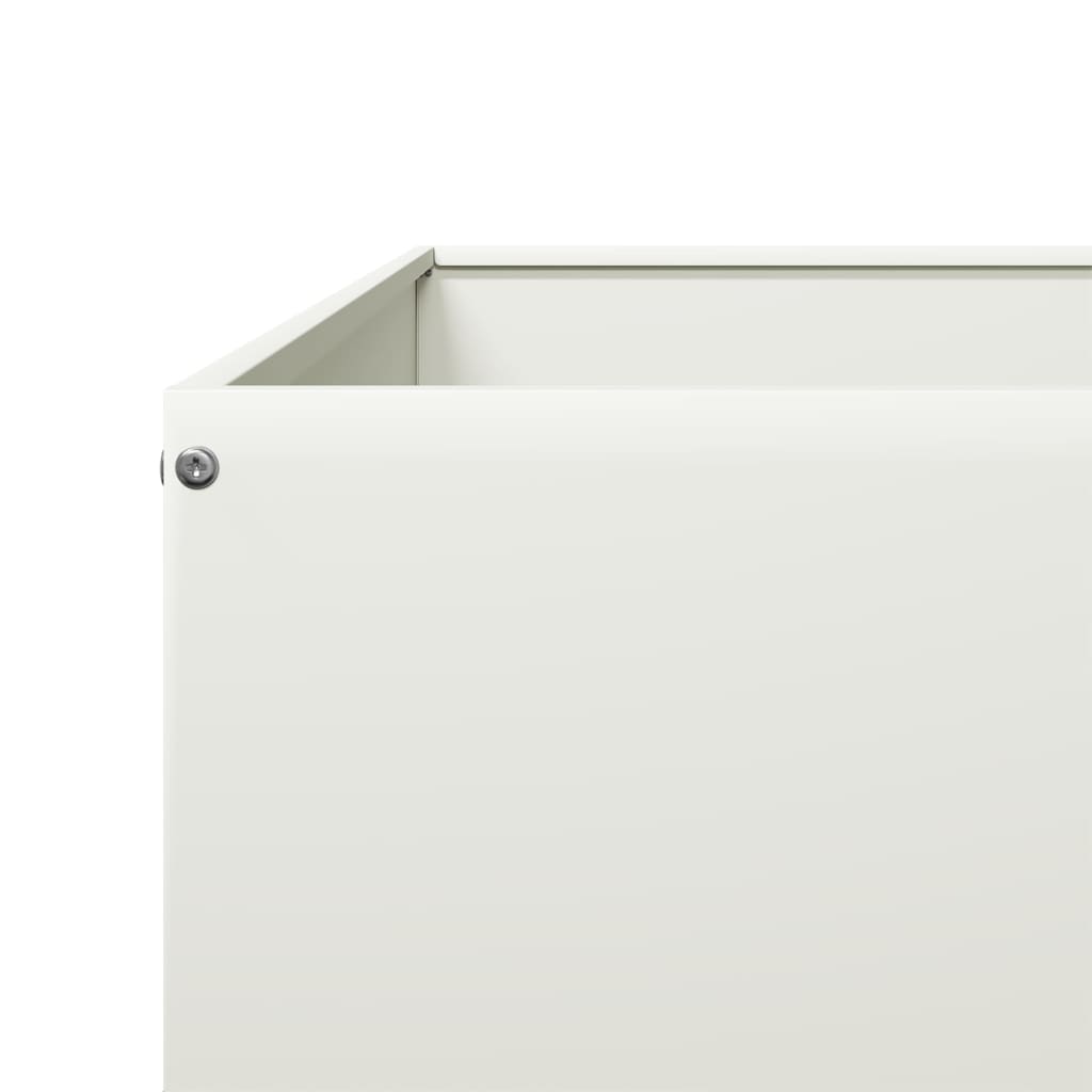 Canteiro elevado de jardim 100x100x33,5 cm aço branco