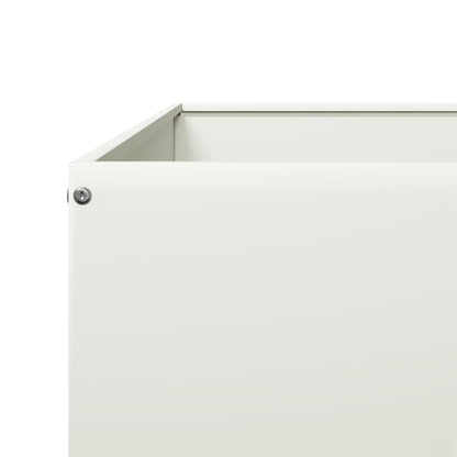 Canteiro elevado de jardim 100x100x33,5 cm aço branco