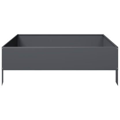 Canteiro elevado jardim aço 100x100x33,5 cm antracite
