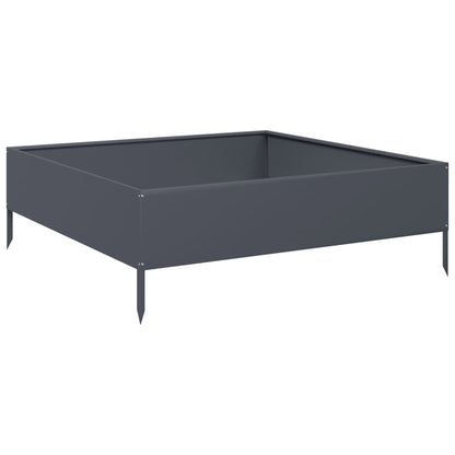 Canteiro elevado jardim aço 100x100x33,5 cm antracite