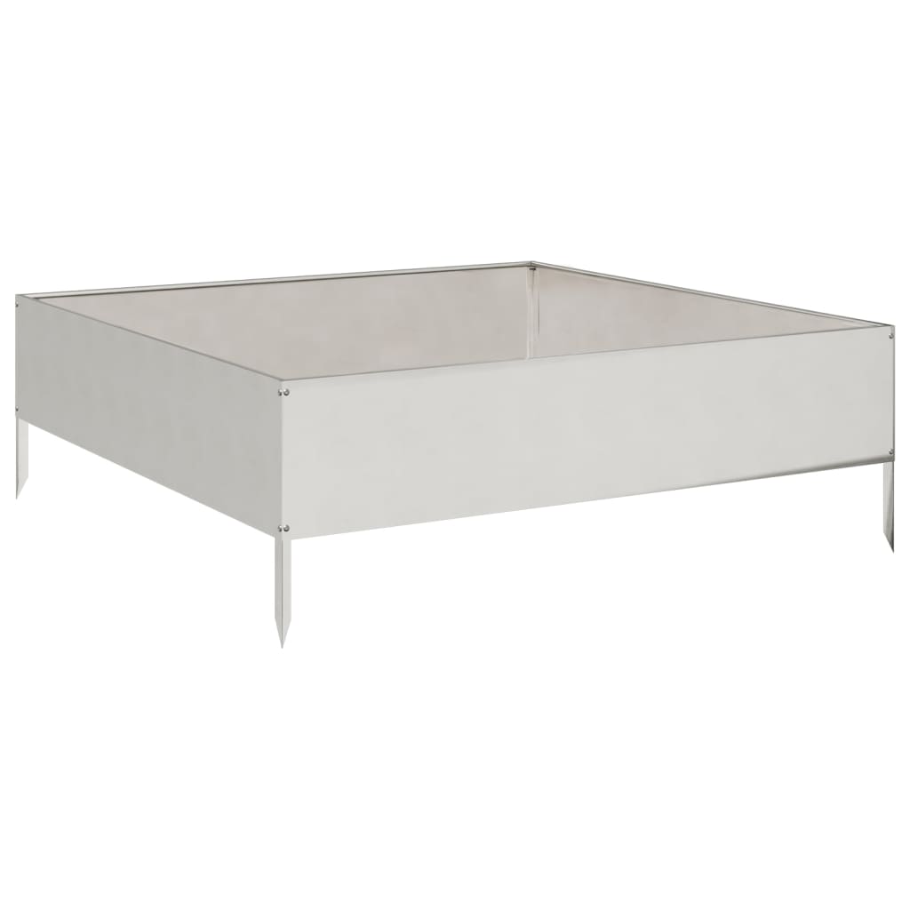 Canteiro elevado de jardim 100x100x33,5 cm aço inoxidável