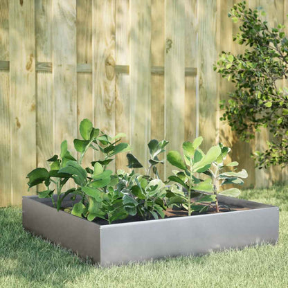 Canteiro elevado de jardim 100x100x33,5 cm aço galvanizado