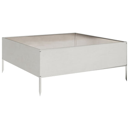 Canteiro elevado de jardim 100x100x25 cm aço inoxidável
