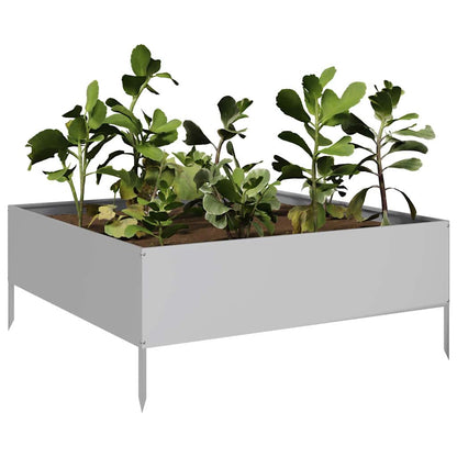 Canteiro elevado de jardim 100x100x25 cm aço galvanizado