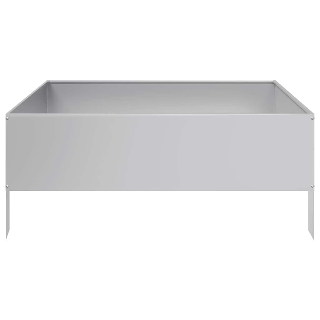 Canteiro elevado de jardim 100x100x25 cm aço galvanizado