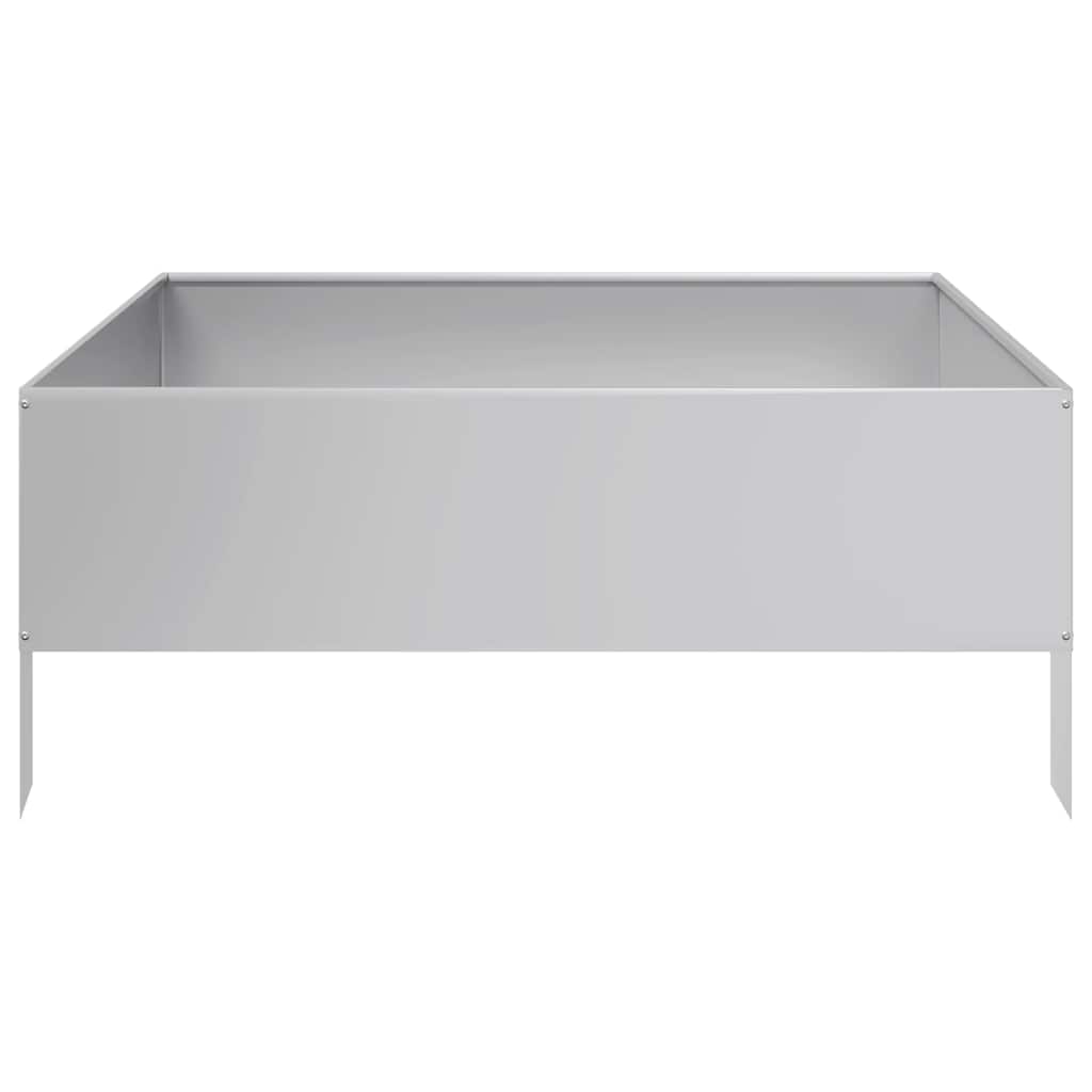 Canteiro elevado de jardim 100x100x25 cm aço galvanizado