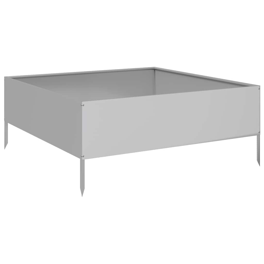 Canteiro elevado de jardim 100x100x25 cm aço galvanizado