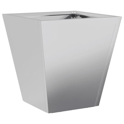 Vaso/floreira de jardim 2 pcs 30x30x30 cm aço galvanizado