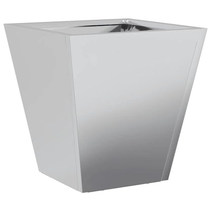 Vaso/floreira de jardim 2 pcs 40x40x40 cm aço galvanizado
