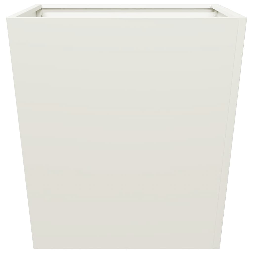 Vaso/floreira de jardim 2 pcs 50x50x50 cm aço branco