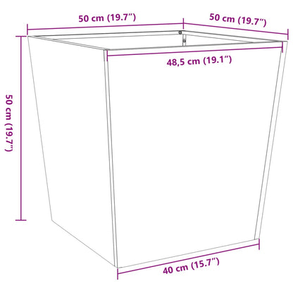 Vaso/floreira de jardim 50x50x50 cm aço inoxidável