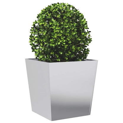 Vaso/floreira de jardim 2 pcs 50x50x50 cm aço galvanizado