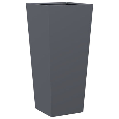 Vaso/floreira de jardim 35x35x75 cm aço antracite