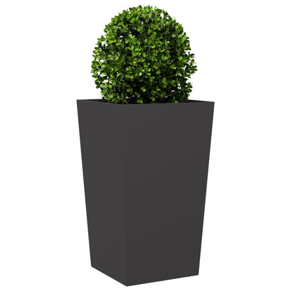 Vaso/floreira de jardim 2 pcs 45x45x75 cm aço preto