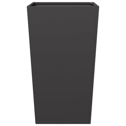 Vaso/floreira de jardim 2 pcs 45x45x75 cm aço preto