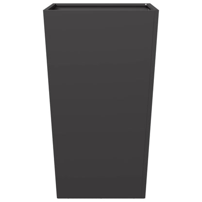 Vaso/floreira de jardim 2 pcs 45x45x75 cm aço preto