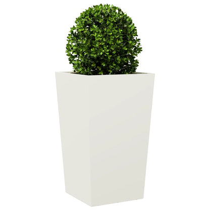 Vaso/floreira de jardim 45x45x75 cm aço branco