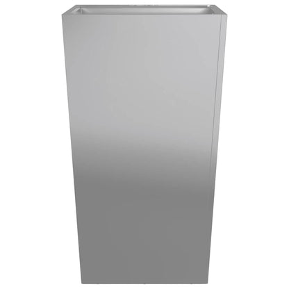 Vaso/floreira de jardim 45x45x75 cm aço galvanizado
