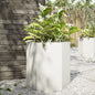 Vaso/floreira de jardim hexagonal 46x40x45 cm aço branco
