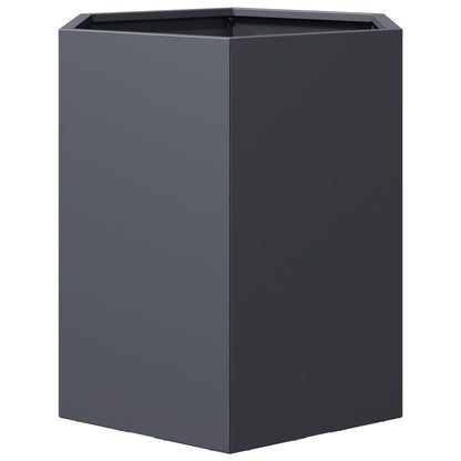 Vasos floreiras jardim 2 pcs hexagonal 46x40x45cm aço antracite