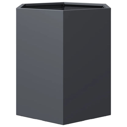 Vasos floreiras jardim 2 pcs hexagonal 46x40x45cm aço antracite